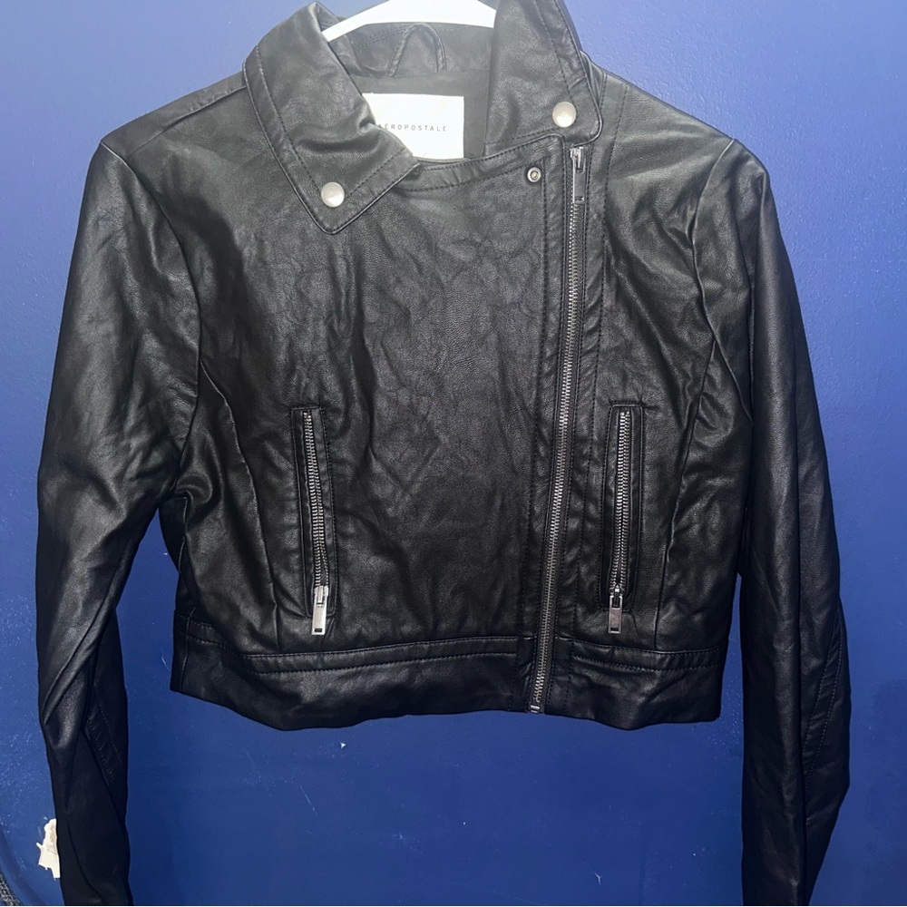 Aeropostale Black Leather Jacket